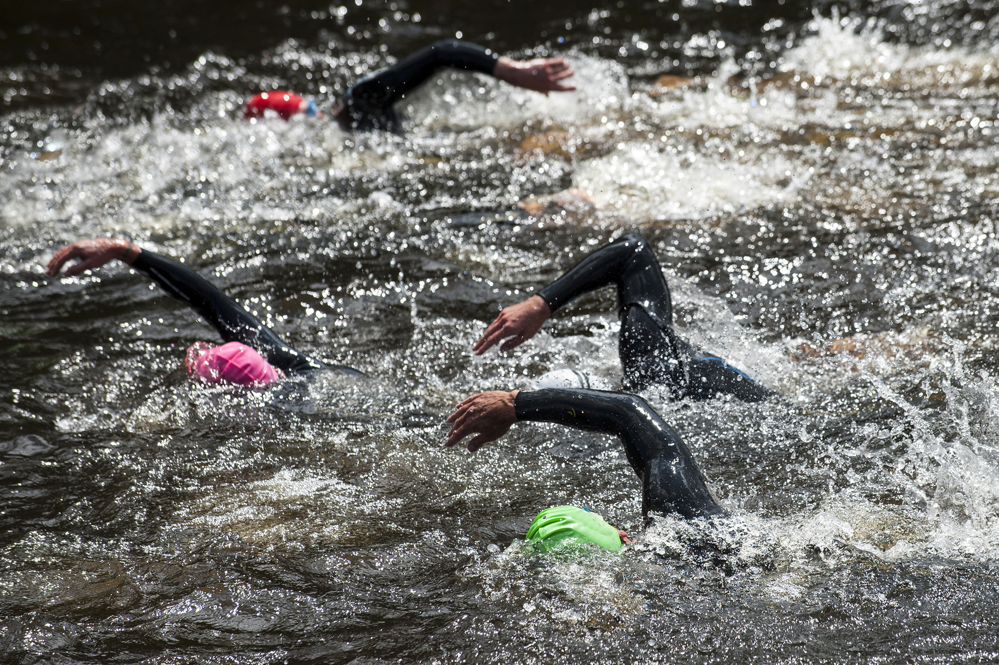 Swimming at a triathlon